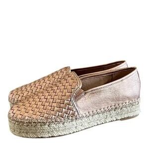 Sam Edelman Catherine Platform Woven Slip-on Espadrilles in Rose Gold (Sz 8.5)